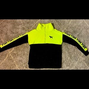 Pink crewneck sweatshirt lime green/black
